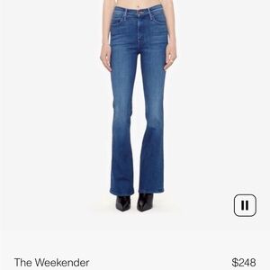 MOTHER The Weekender Flare Jeans in Medium Blue
